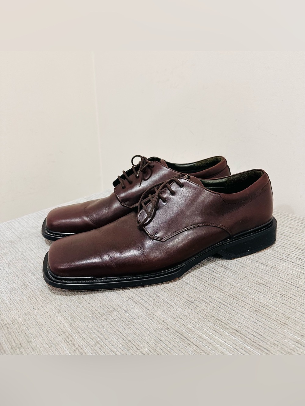 Donald J Pliner Italy Men’s Brown Leather Square Toe Derby Dress Shoes Size 16